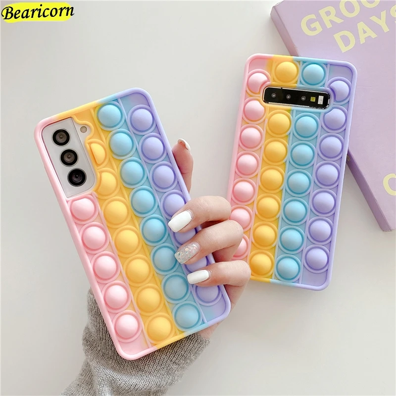 

Pop It Push Bubble Case Cover For Samsung Galaxy S21 S20 S10 S9 Plus Note 9 10 20 Ultra A51 A71 A31 A32 A52 A72 A50 A01 A11 A21