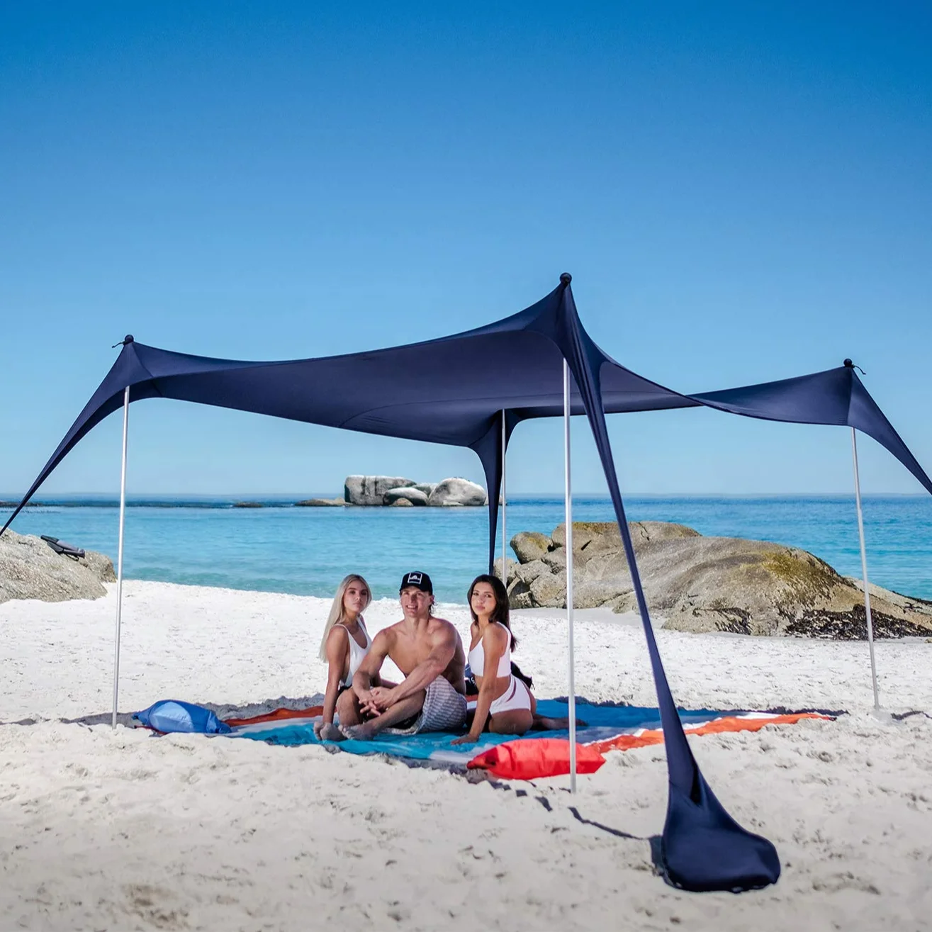 

Sunshade canopy pop up sun shelter 4 pole family beach tent with carry bag for beach fishing backyard camping and Outdoors