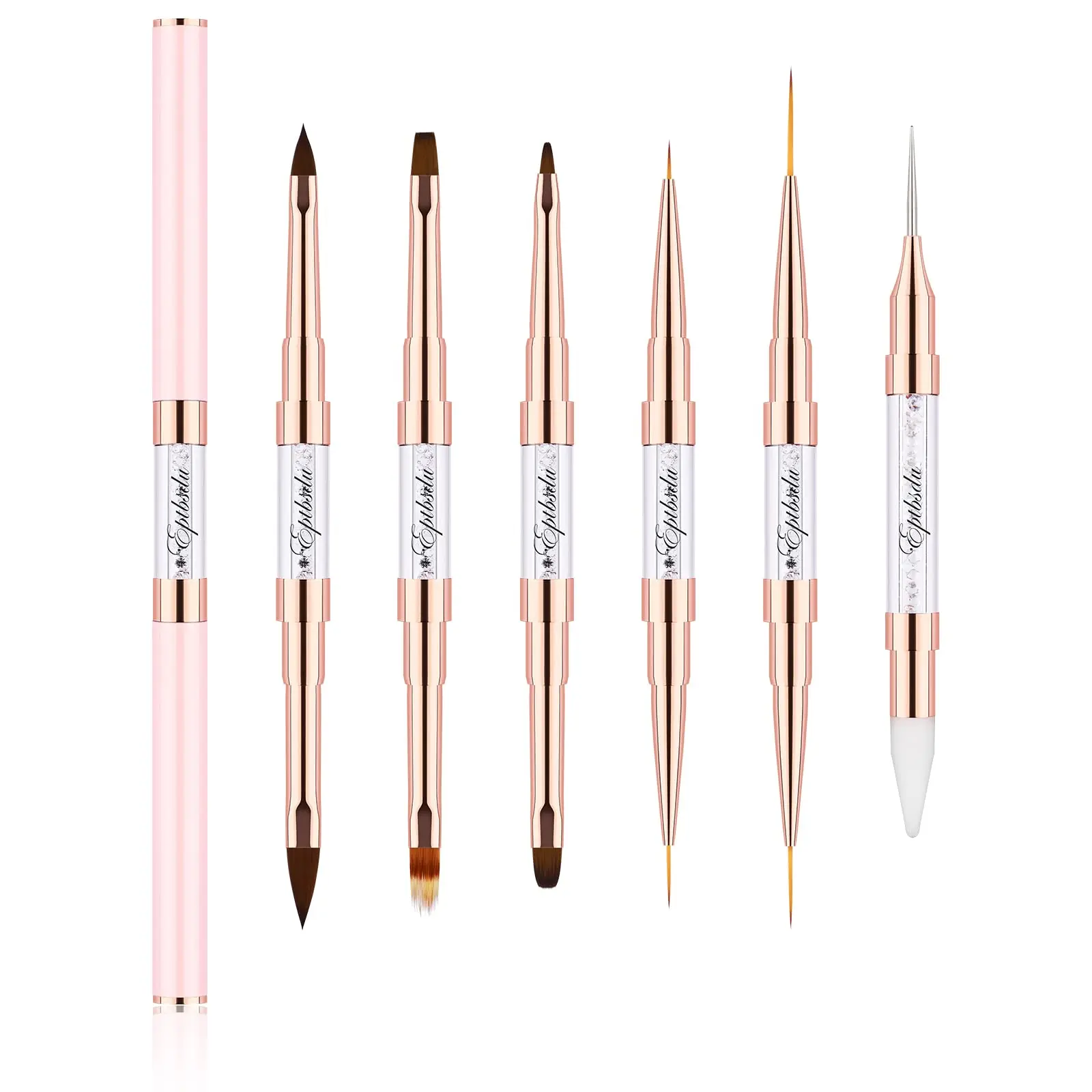 

5pcs Double Ended Nail Art Liner Brushes Striping Liner Brush Nail Design Brushes For Long Lines Tiny Details