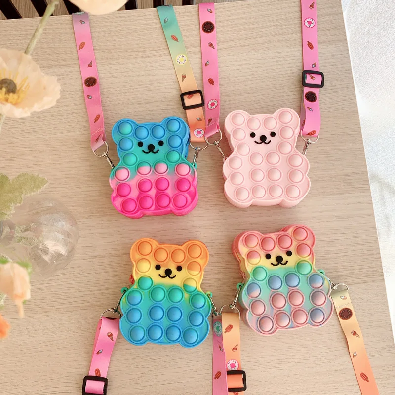 

Hot Students Soft Silicone Package Cute Cartoon Decompression Vent Children's Bear POP Bag