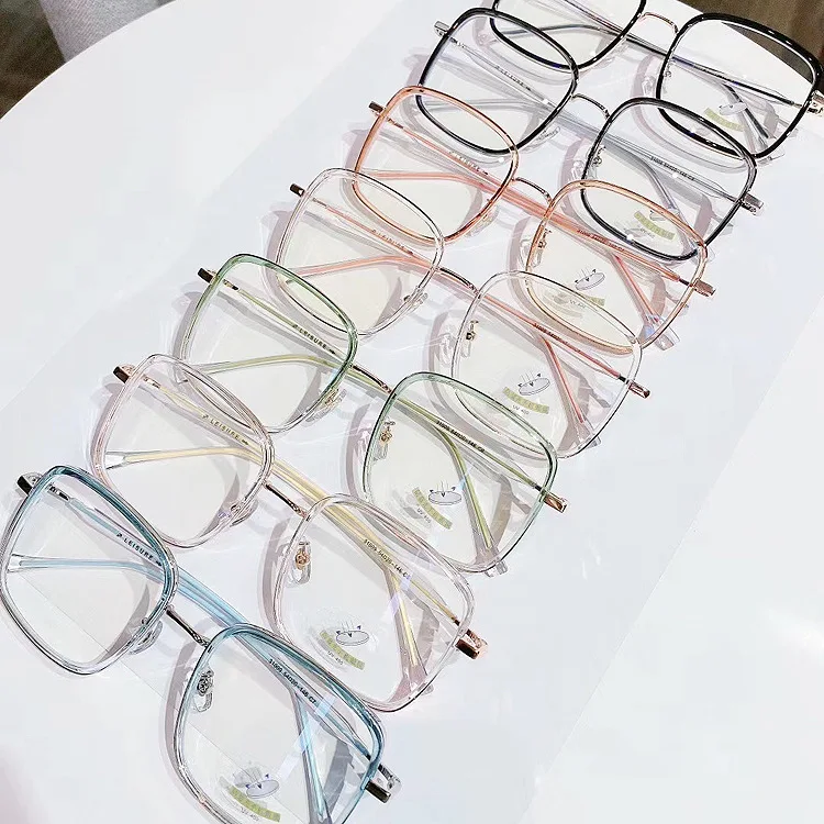 

Celebrity square big transparent frame anti blue light gradient myopia optical frame women eyewear men eyeglasses eye glasses