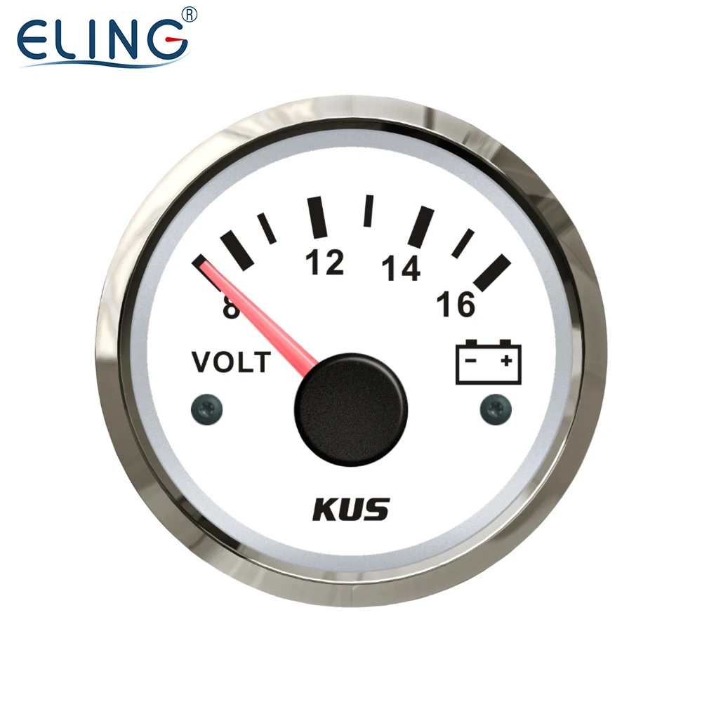 

KUS Waterproof Voltmeter Voltage Gauge 12V/8-16V 52MM(2") with Backlight