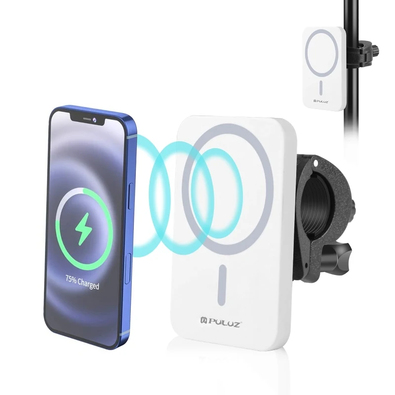 

PULUZ 15W Magnetic Wireless Charger Vlogging Phone Clamp Holder 360 Degree Angles Wireless Car Charger Phone Holder