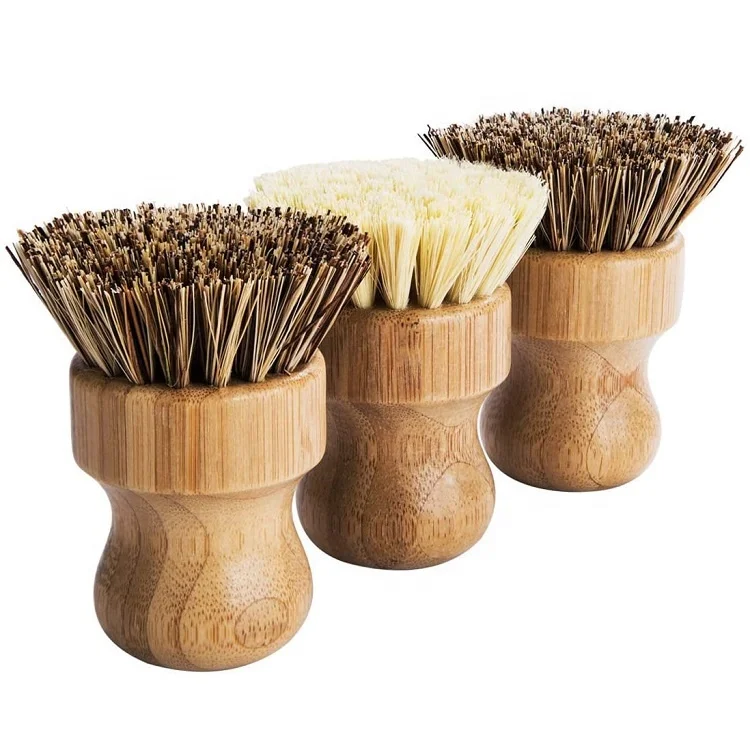 

High Quality Durable Household Cleaning Eco Friendly Kitchen Bamboo Cleaning Brush Dishes, Natural