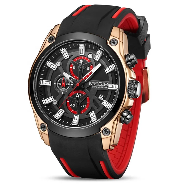 

MEGIR 2021 Blue Sport Watches for Men Top Brand Luxury Chronograph Man Watch Military Quartz Clocks Luminous
