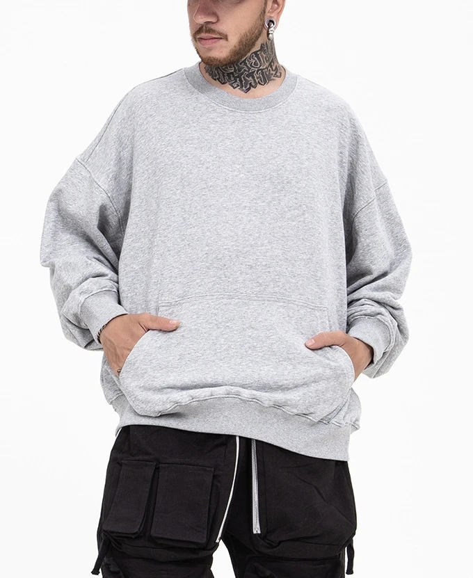 

high quality printed crewneck sweatshirt plus size oversized oem crewneck full sleeve cotton sweatshirt for men, Customized color