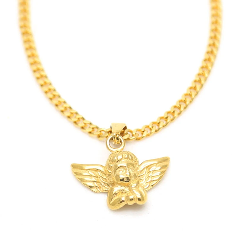

Boutique Stainless Steel Little Angel Shape Charm Pendants Men Hip Hop Rapper Trendy Titanium Steel Pendants Jewelry