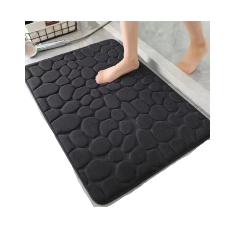 Alfombra De Bano Custom Size Grey Black Wholesale Price Non slip Memory Foam Inside Indoor Washable Bathroom Carpet Bath Rug Mat