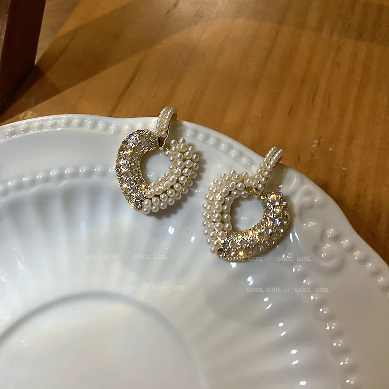 

2021 trendy wholesale heart crystal fashion jewelry earrings