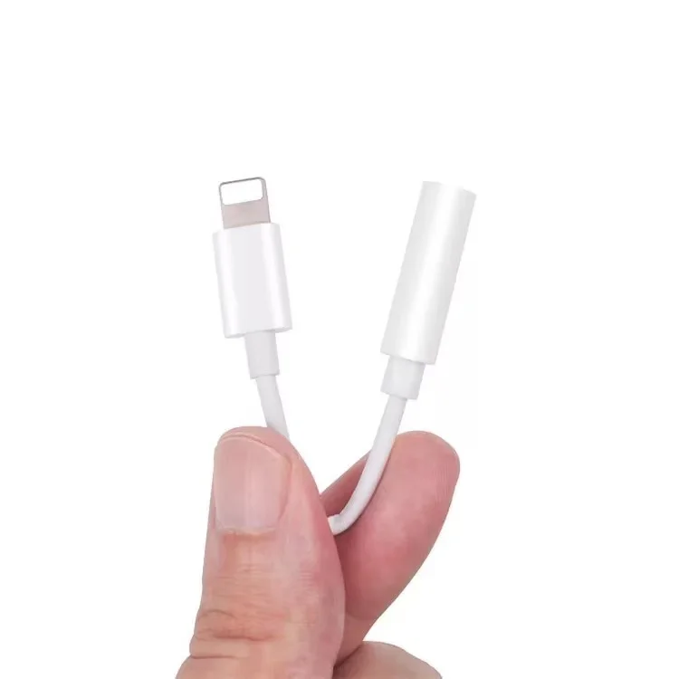 

Original Female 3.5mm Volume Control Headphones Earphones Earbuds Audio IOS Lighting Connector OTG Adapter Cable Cord for iPhone, White