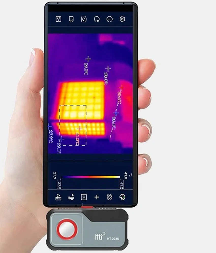 HTI 203U Temperature Measurement Phone Use Thermal Imager USB Android Smartphone Type C Thermal Camera for CarWater Leak Detect