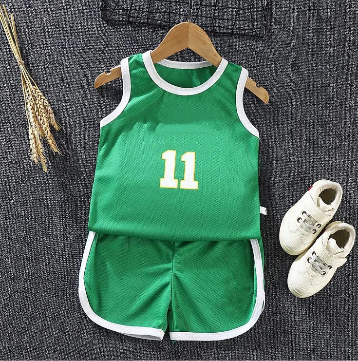

Kids Boys Girls Sleeveless Basketball Jersey Summer Clothing Sets Children for Sport Wear, Picture