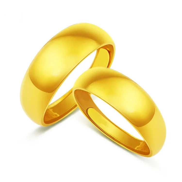 

Brass Gold Plated Live Mouth Smooth Ring Exquisite Craftsmanship Imitation Gold Smooth Ring Men And Women Jewelry