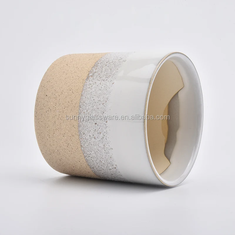 16oz organic cylinder ceramic candle jars
