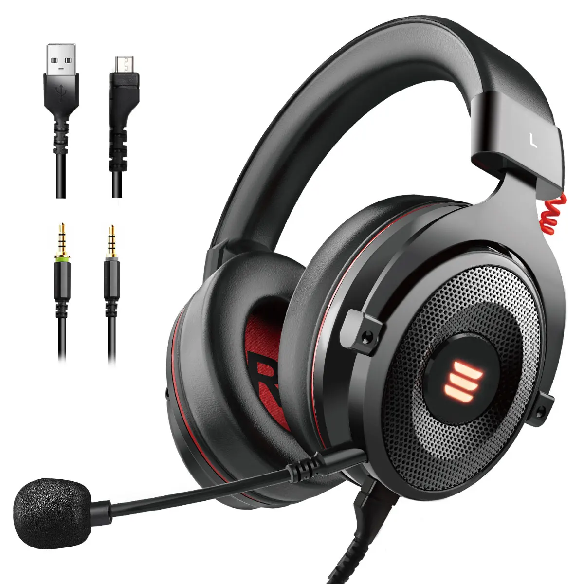 

EKSA E900 PRO Gaming Headset - PC USB Headset with Detachable Noise Cancelling Microphone 7.1 Surround Sound