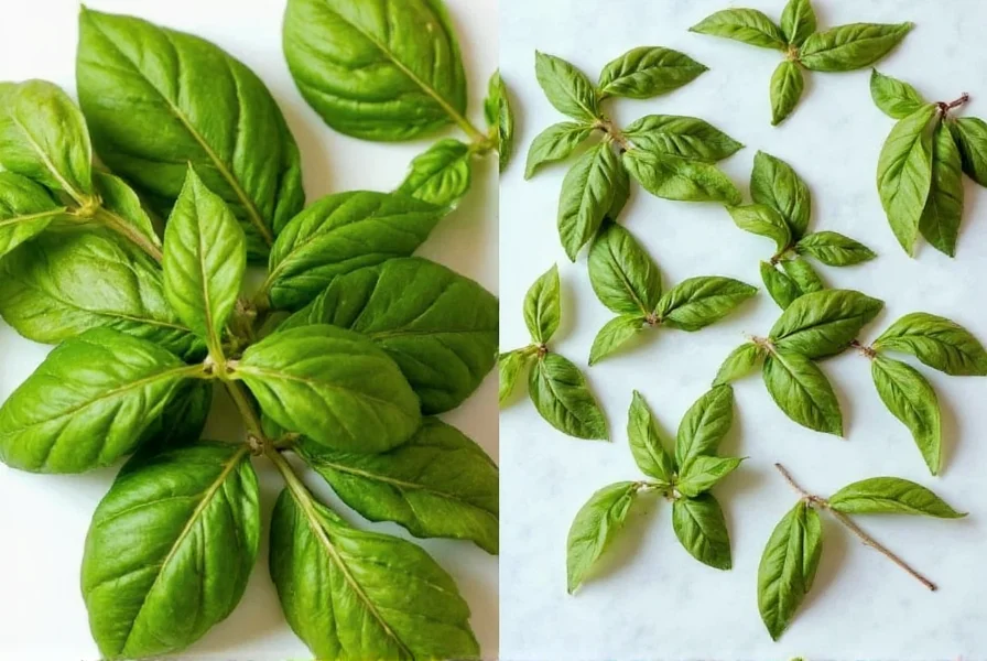 Close-up of someone harvesting basil leaves in a garden