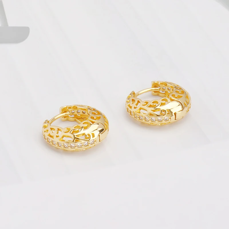 

JXX Hollow Earrings Fashion high quality Hoop Earring 24K Gold Plated charm hoop Earrings For Women 2021 wholesale