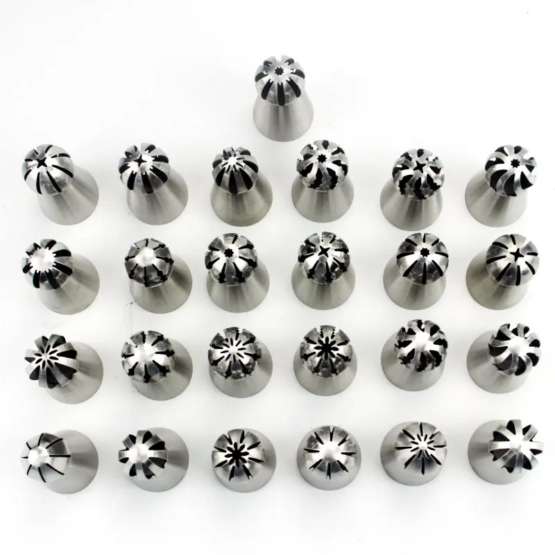 

Sphere Ball Russian Icing Piping Nozzles Tips Cake Decorating Baking Tools Torch-shaped cream decorated mouth, Silver