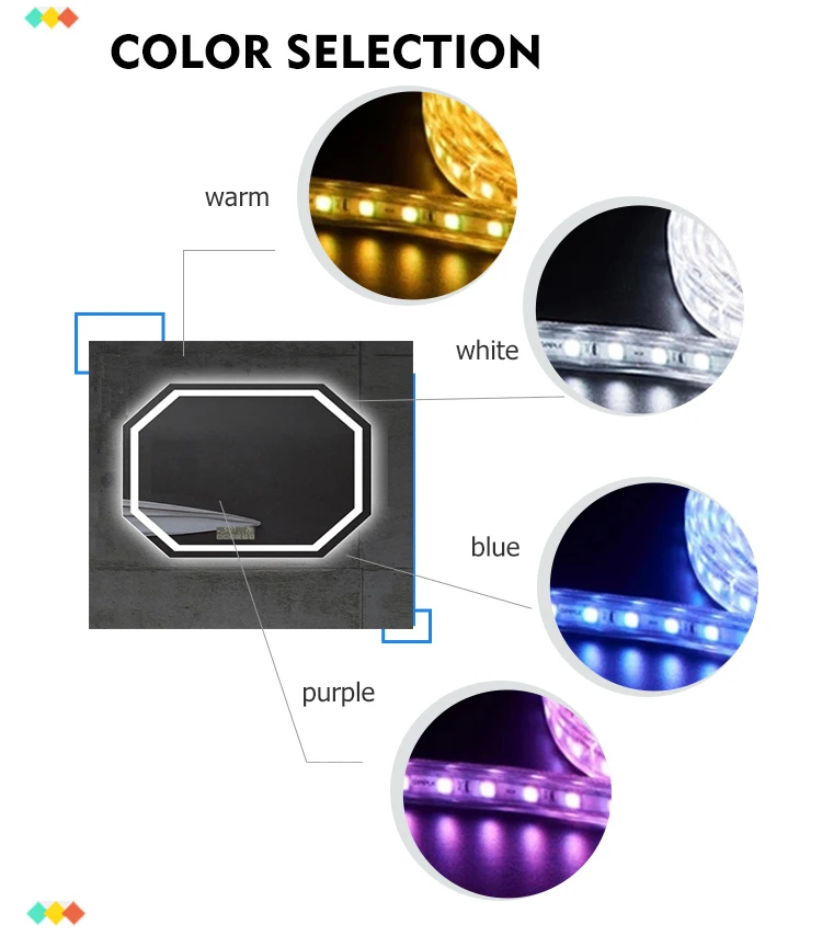 Espejo De Tocador Para Maquillaje,Usado,Con Luz Led,Para Baño,50x70