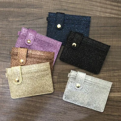 

Hot sale gift short power bank glett new foreign trade coin purse small purse girl card certificate wallet card holder, Silver, gold, brown, purple, blue, black