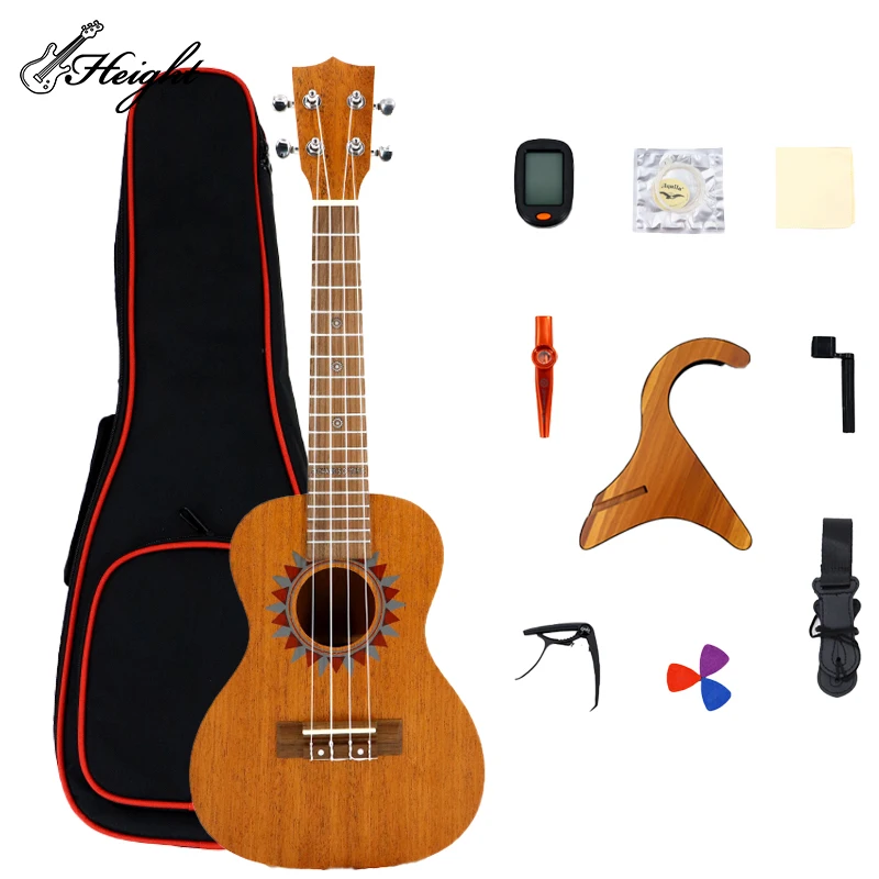 

High-end sapele plywood Ukulele A grade sapele top Aquila String Pickup Tuning Pegs Mahogany Ukulele Capo