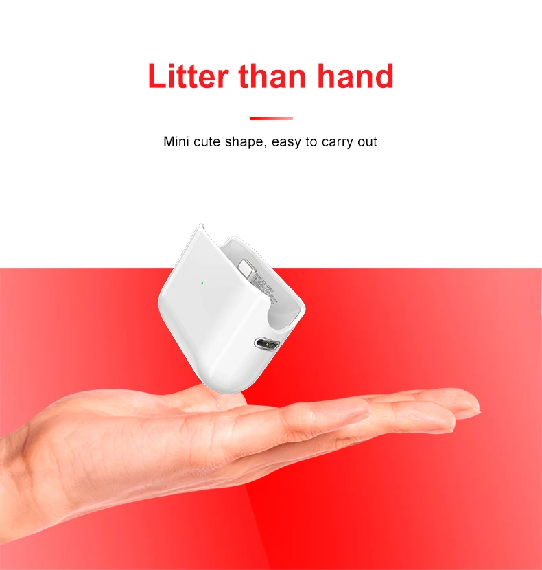 New gadget Mini power bank for airpods slim portable charging case for ipad series white color emergency charger 700mAh - ANKUX.COM