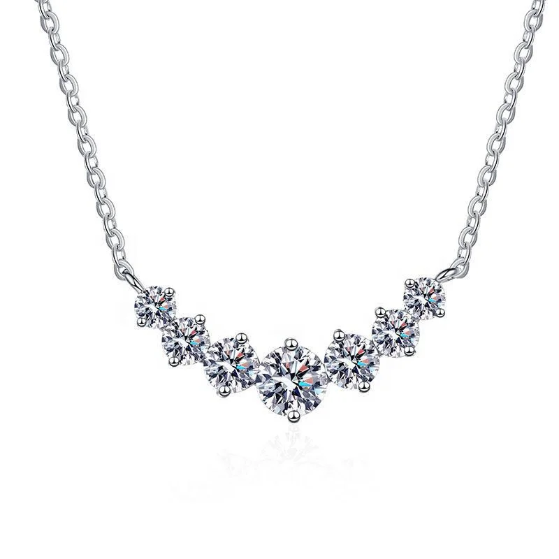 

Hot 925 Silver Smiley Moissanite Diamond Fine Jewelry Necklace Women New Arrival 2023 Sterling Silver Moissanite Pendant Bijoux