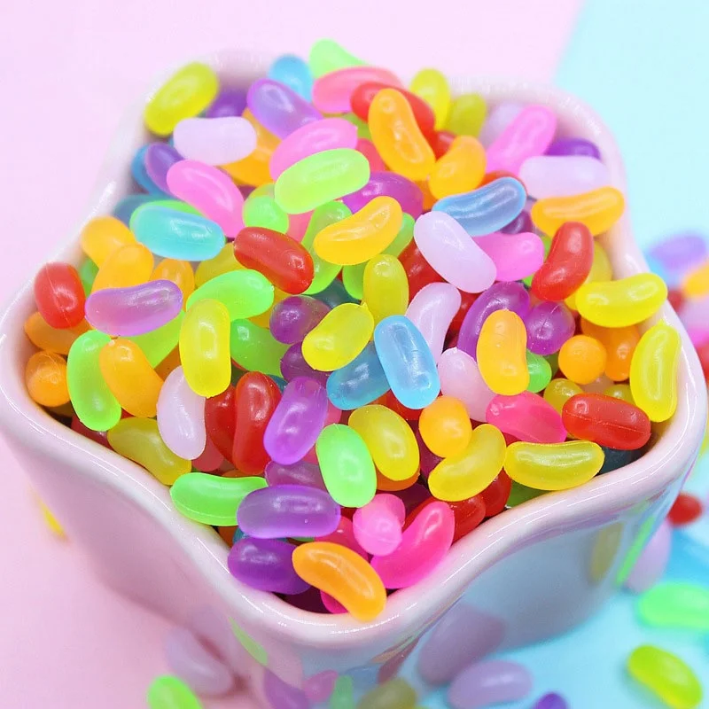 

Paso Sico Brand New Jelly Candy Designs Colorful Rainbow Mixed Colors 2 Sizes Resin Kawaii 3D Nail Art Designs Charms