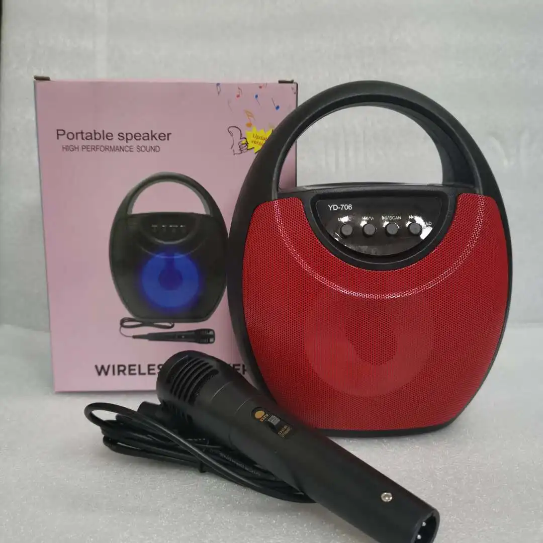 

Portable bass wireless speaker with microphone suitable for outdoor home