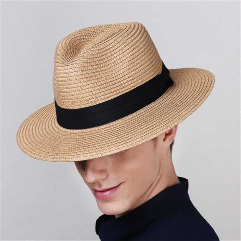 

2022 New Summer Unisex Sun Hat Casual Holiday Panama Straw Hat Women's Wide Beach Jazz