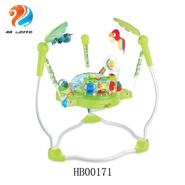 

Wholesale high quality safely baby walker baby jumper baby bounce chair with music and toys EN71, Green/orange/blue/pink