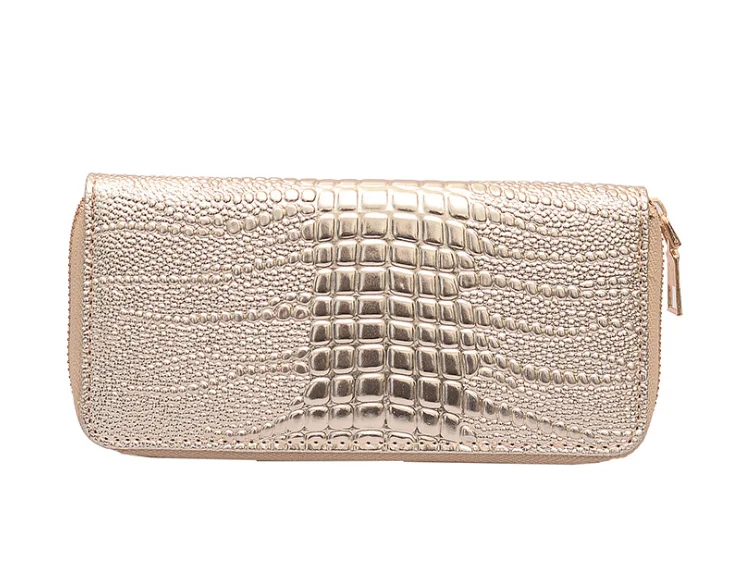 

New crocodile PU leather ladies wallet multi card wallet long hand bag