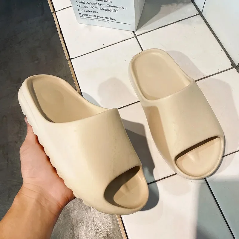 

Summer Stepping on shit feeling Slides Unisex Designer women Slipper Yeezy Slides for women Yeezy Slippers, Black