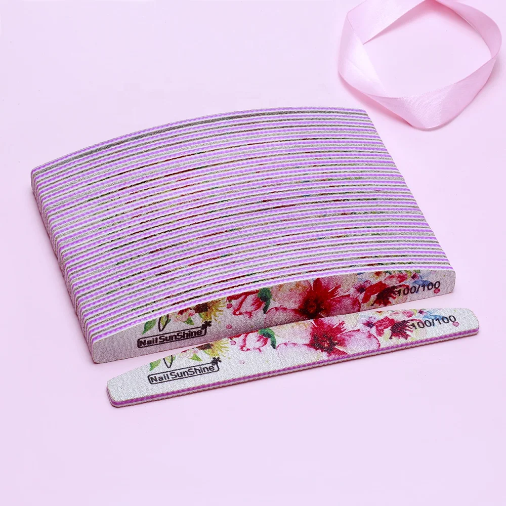 

100/100 Nail Art Tool Nail Files 100pcs/lot Diamond Shape Manicure Tools Disposable Nail Paper File TF22-27, Pink,blue