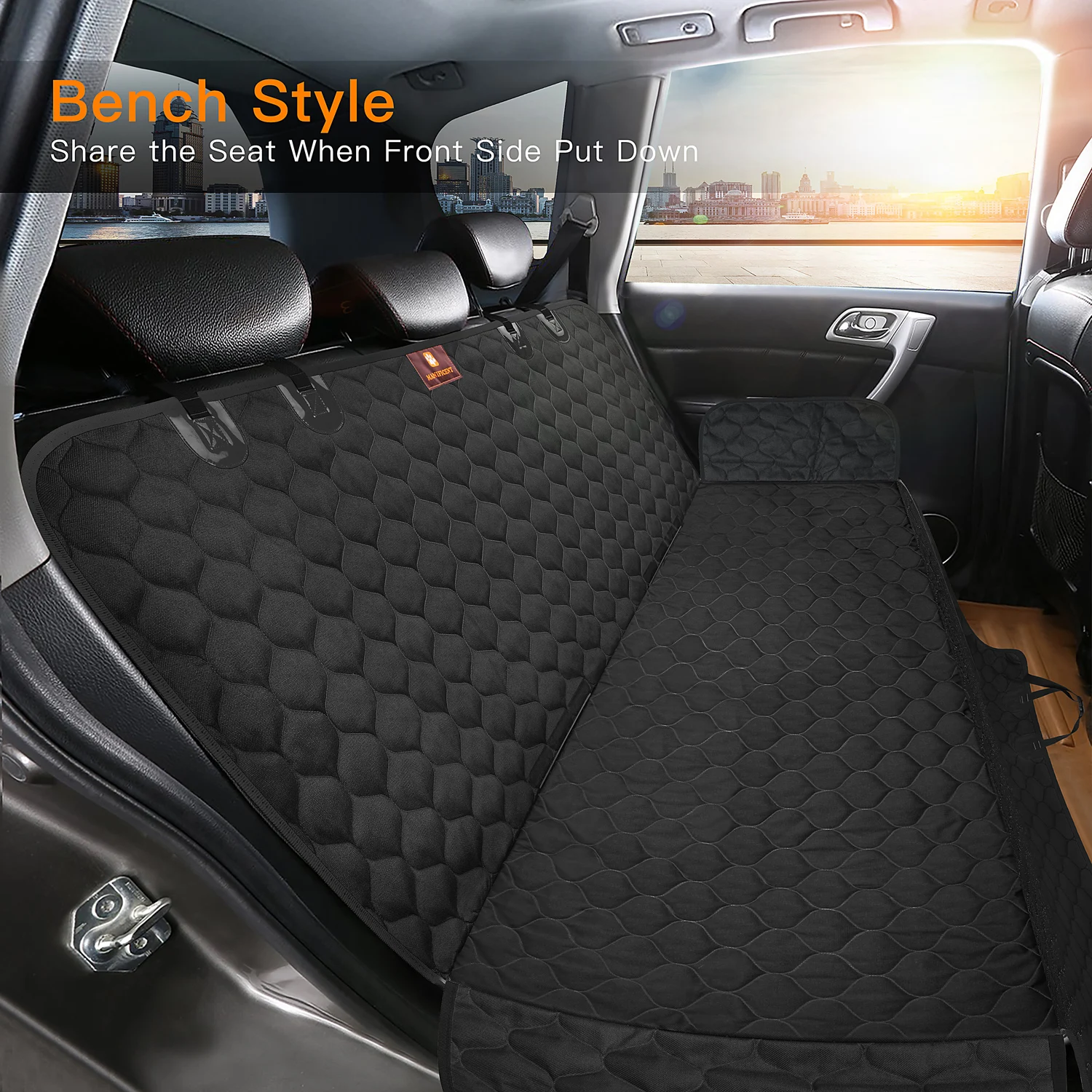 

Nonslip Waterproof Pet Car Seat Cover Hammock, Black, blue, orange, pink