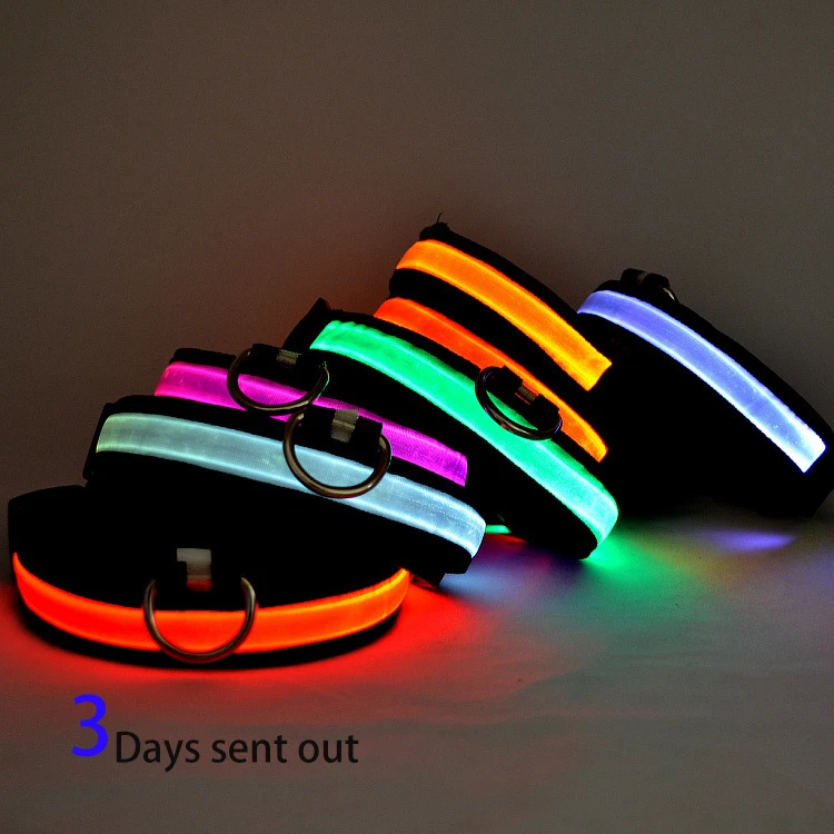 

Novelty Wholesale Pet Accessories Light Up Reflective Flashing Led Dog Collar Leash Harness Set, Blue, white, red, orange, yellow, green, pink
