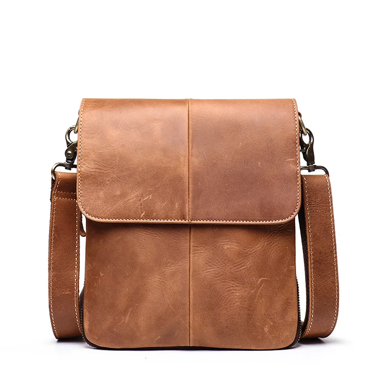 

Factory Direct Sales New First Layer Crazy Horse Cowhide Men Shoulder Bag Casual All-Match Messenger Bag Leather Crossbody Bag