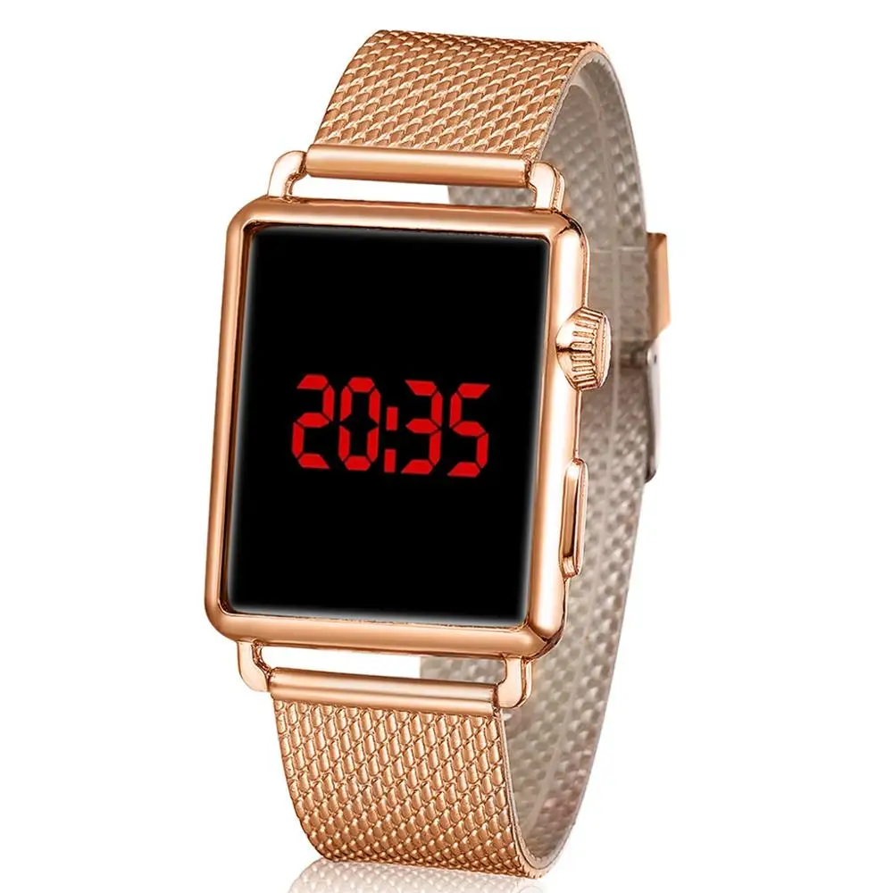 

Classic square dial alloy band wrist watch trend LED sports watch leisure quartz watch wholesale (KWT2189), As the picture