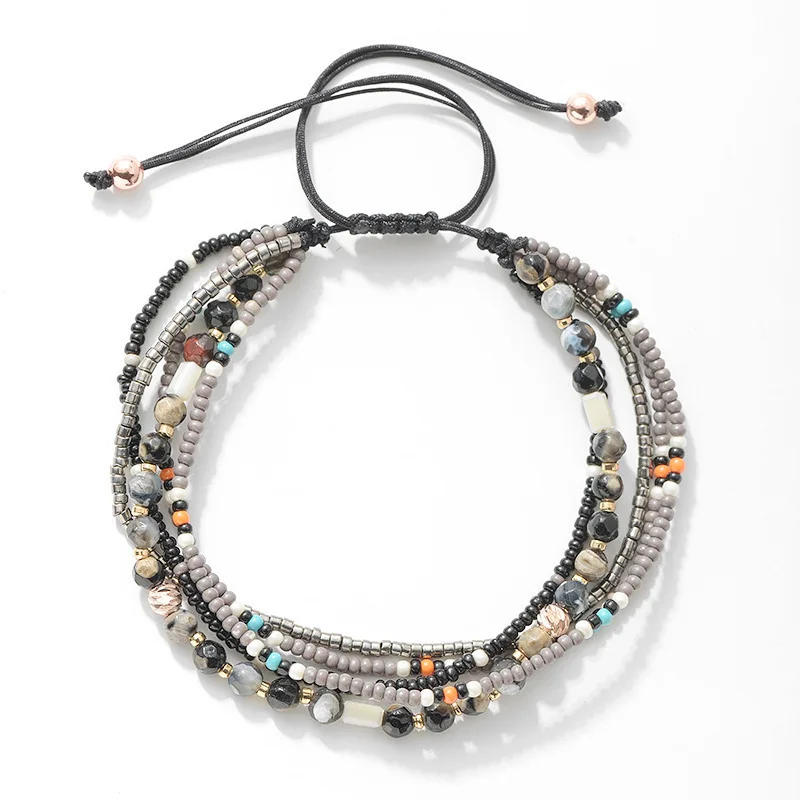 

Popular Bohemia Bracelet Hot Selling Crystal Jewelry Adjustable Size Wrap Style Wholesale Price Handmade Beaded Bracelet