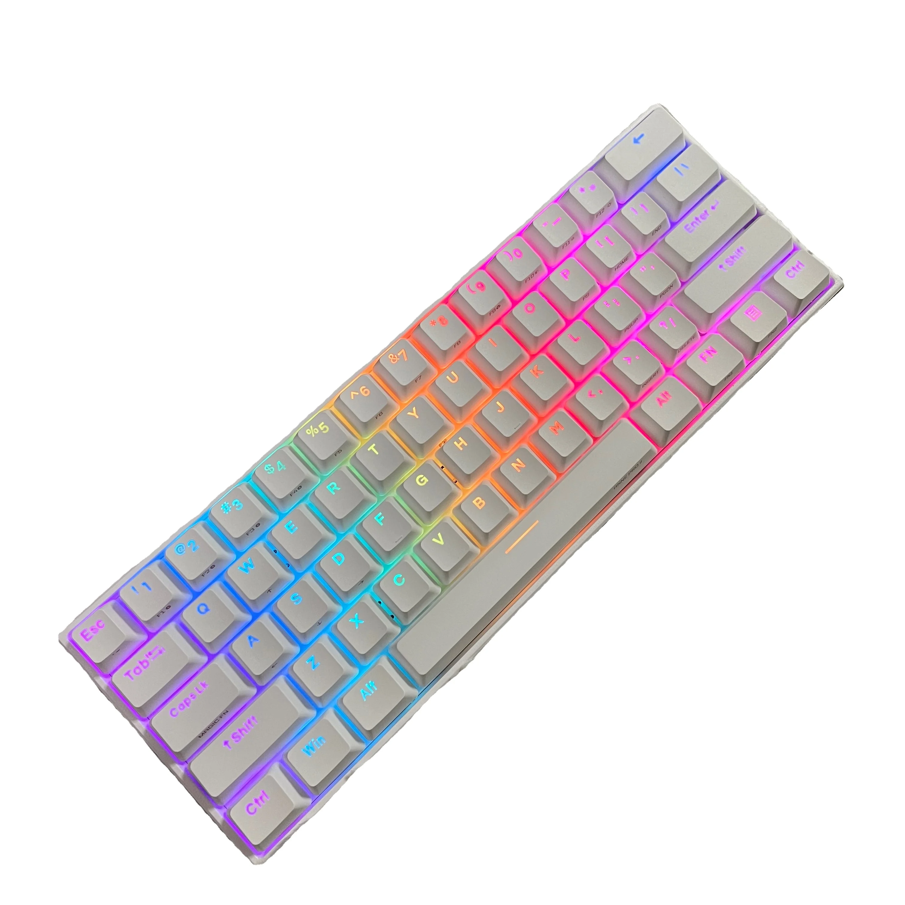 

with Cherry Switch Gateron Switch 60% keyboard Anne Pro 2 RGB 61 Keys Mechanical Gaming Keyboard, White/black