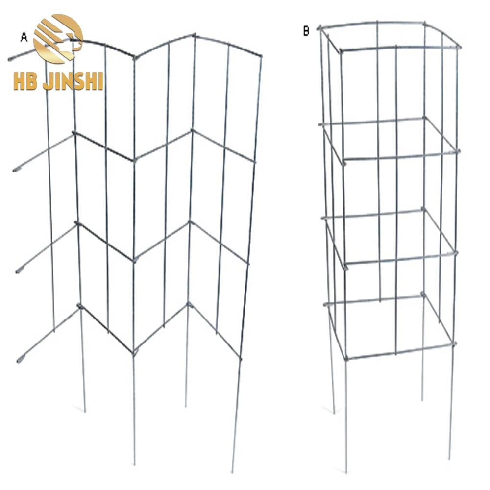 

4-Panel Galvanized Flexible Folding Square Tomato Cage,Plant Support Tower