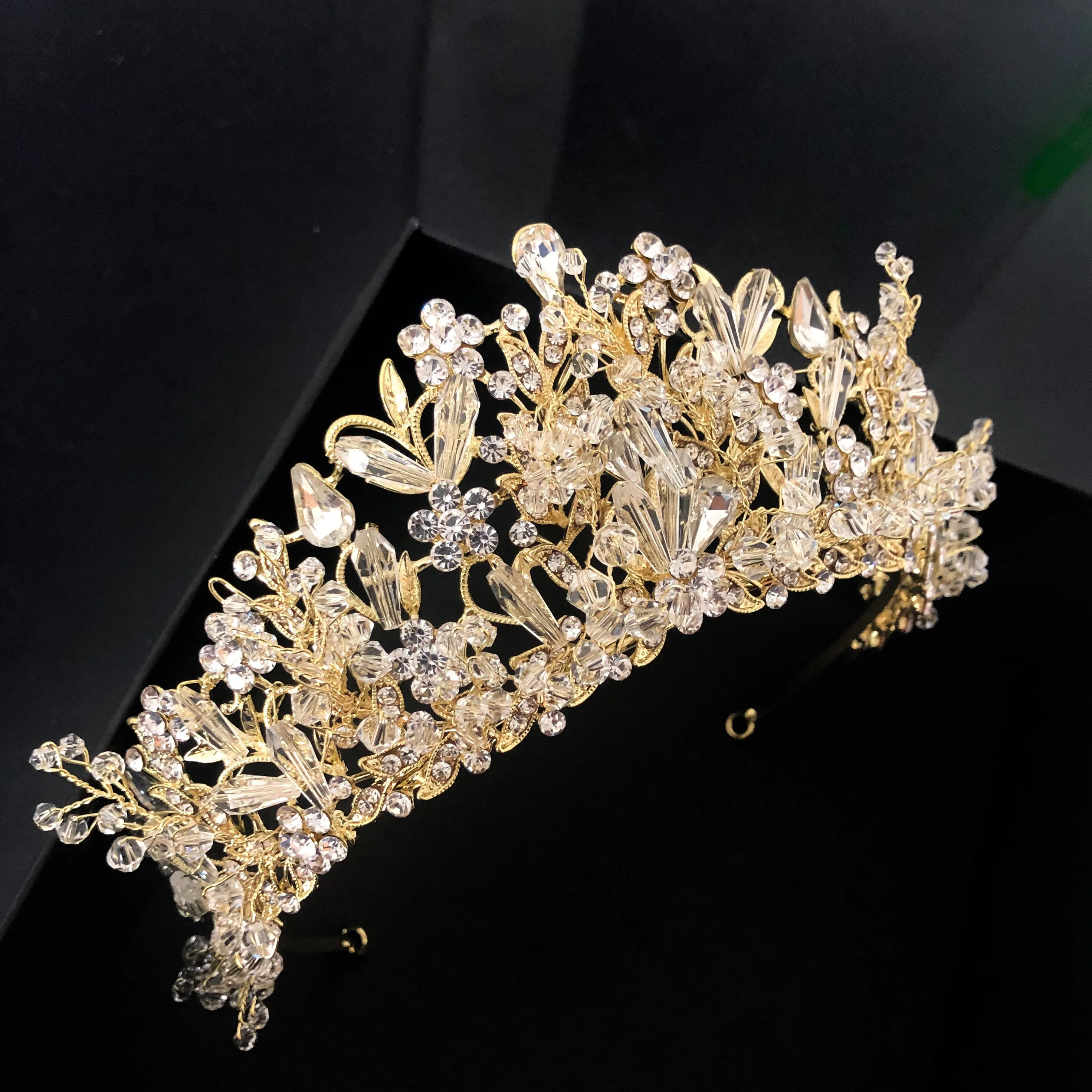 

SG0593 European High Quality Handmade Pageant Headpiece Crystal Rhinestone Wedding Bridal Tiara Crown, Silver