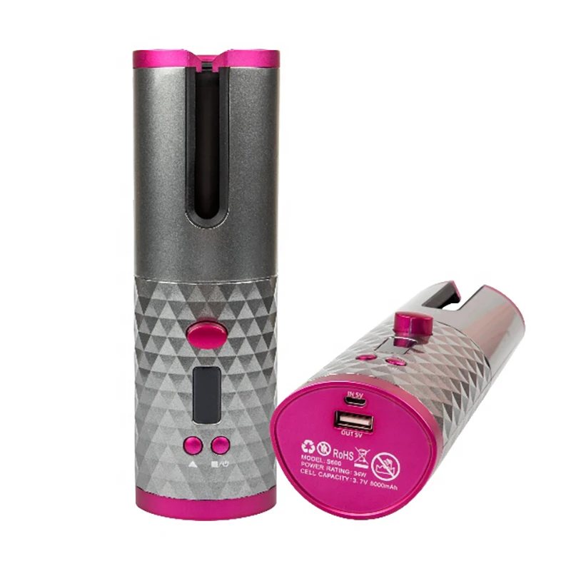 

Hot Selling Wireless Usb Rechargeable Control Time Magic Automatic Rollers Cordless Hair Curler, Customized colors