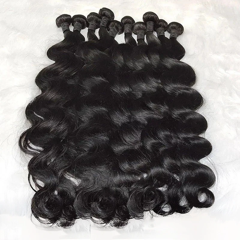 

Hight Quality Wholesale Bulk Virgin Hair Vendors 100% Brazilian Human Hair Grade 9A Virgin Hair Extension Bundles With Closure, Natural black/ #1b color