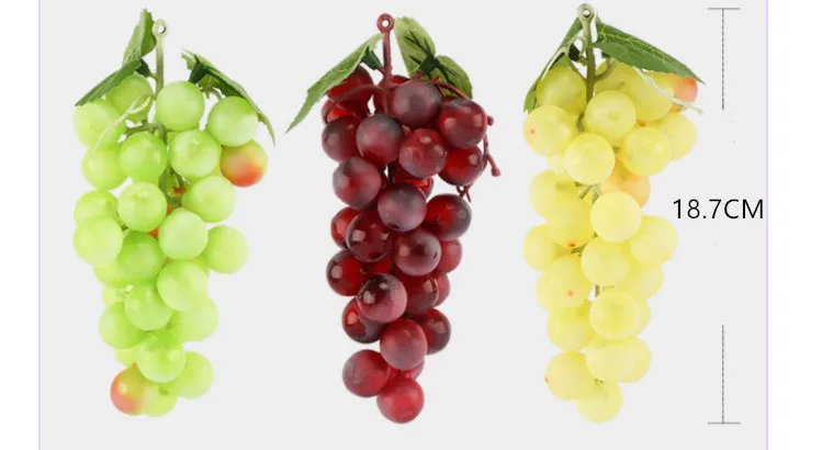 1Pcs Artificial Grapes Fruits Plastic Fake Fruit Raisins for Christmas Home Wedd 