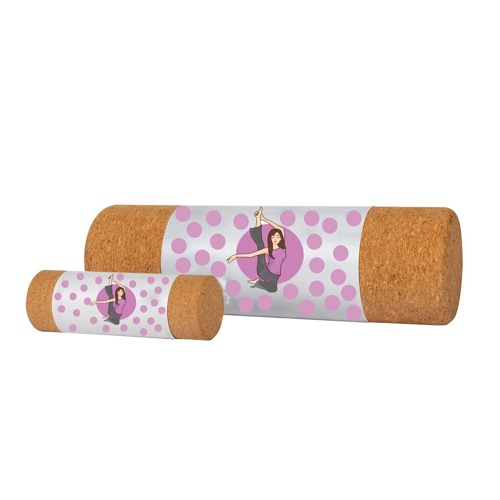 

Yoga exercise long natural cork balance board massage roller eco fitness 45cm bulk wholesale