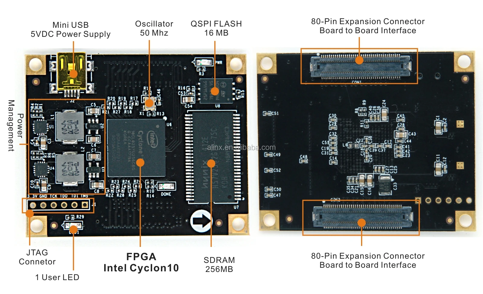 Intel Altera Cyclone 10 Fpga Core Board 10cl025 Alinx Brand Fpga ...