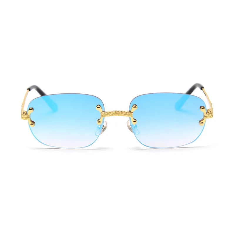 

Small Frame 2020 Fashion Design Metal Arms Custom Logo Rimless Sunglass
