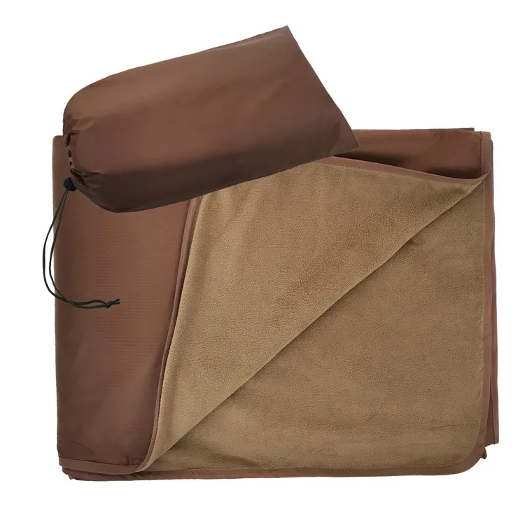 

Portable Outdoor Windproof and Waterproof Warm Fleece Throw Blanket for Picnic, Camping, Beach and Festival, Black, coffee
