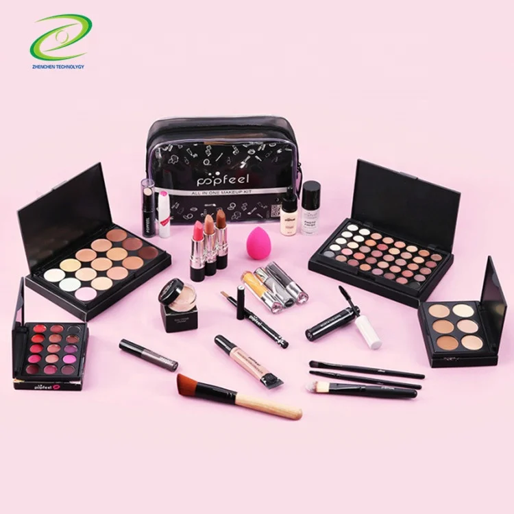 

24PCS/Set Make Up Sets Cosmetics Kit Eyeshadow Lipstick Eyebrow Pencil Lip Gloss Makeup Brush Powder Puff with Makeup Bag Kit